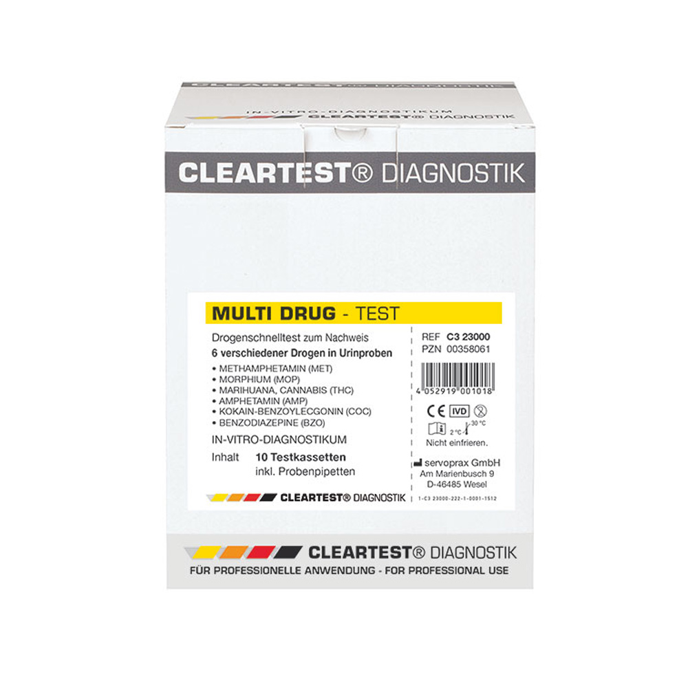 Cleartest Multi Drug 6-fach Testkassette für das Drogenscreening im Urin