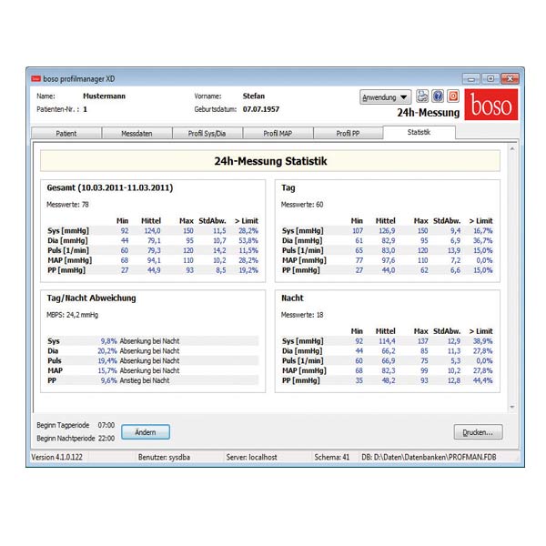 Boso profil-manager XD - Blutdruck Auswertungssoftware
