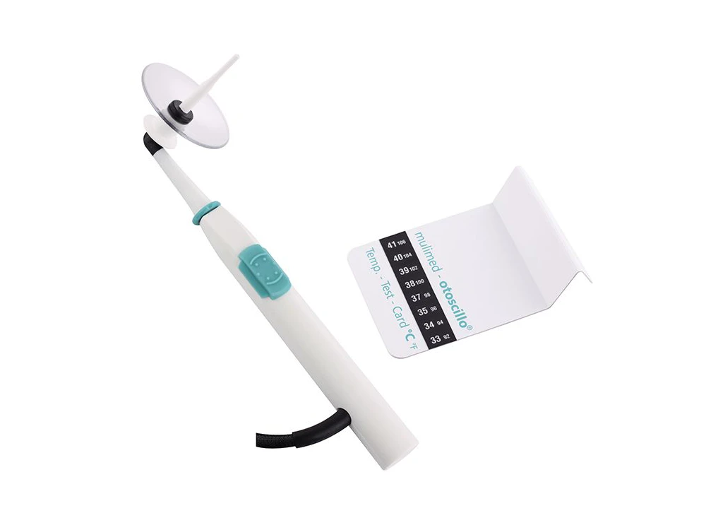 Mulimed-Otoscillo professional Ohrspülgerät Ohrspülgerät mit Temperaturtest-Karte und Spritzschutz