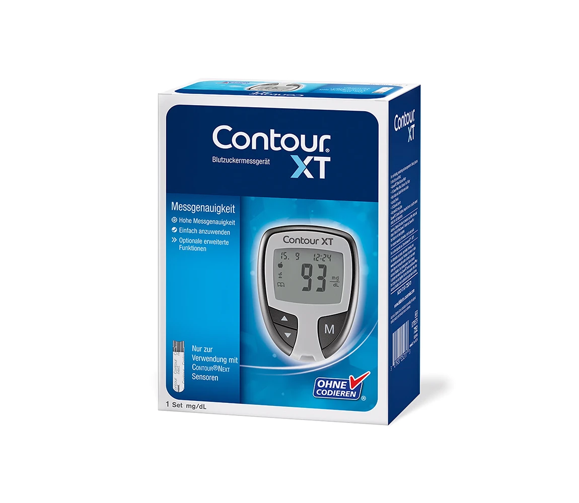 Contour® XT Blutzuckermessgerät mit großem Display zur einfachen Blutzuckerbestimmung