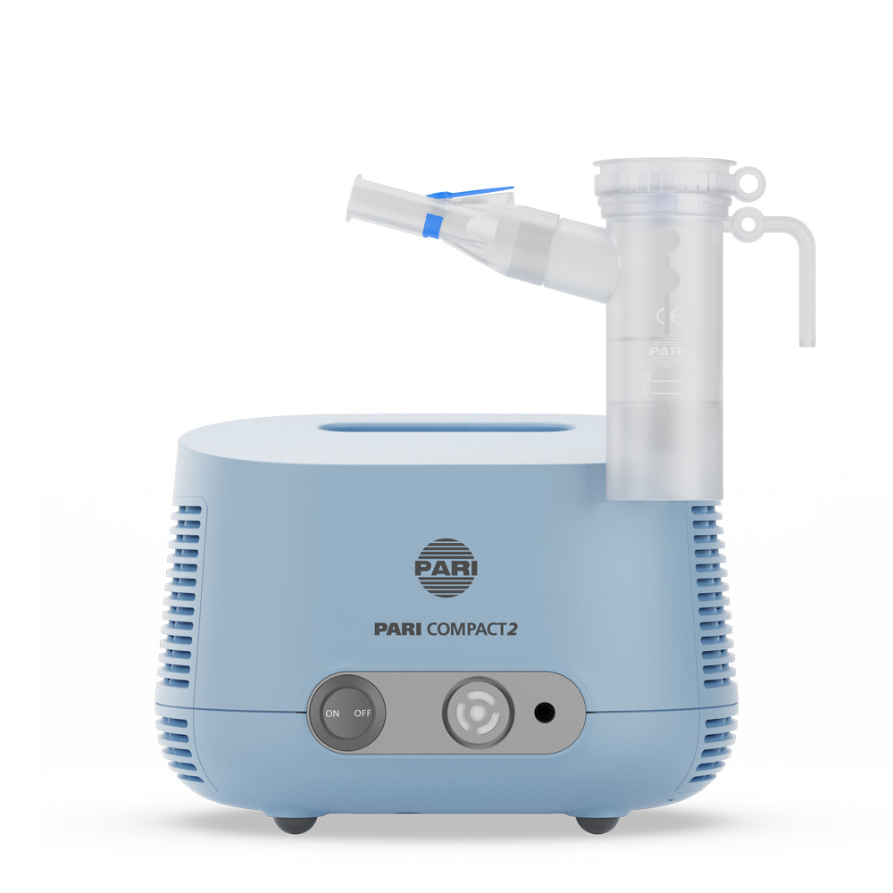 Blauer PARI COMPACT 2 Kompressor mit LC PLUS Vernebler und Zubehör