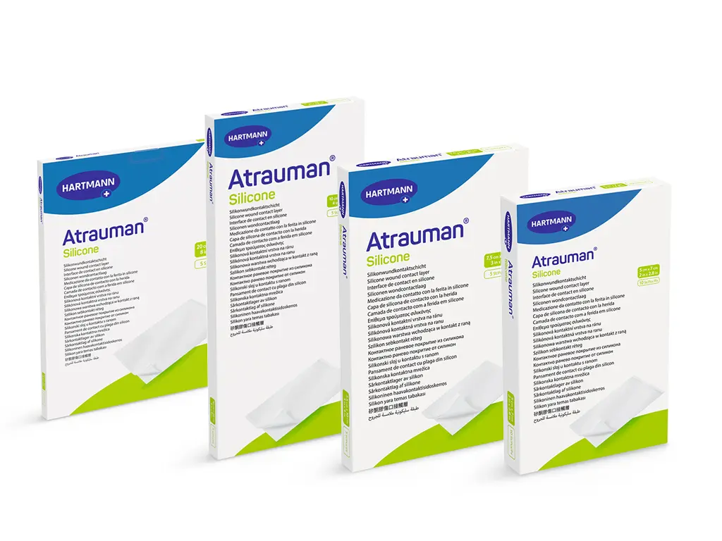 Hartmann Atrauman® Silicone, Silikon-Wundkontaktschicht zur atraumatischen Wundbehandlung Hartmann Atrauman® Silicone