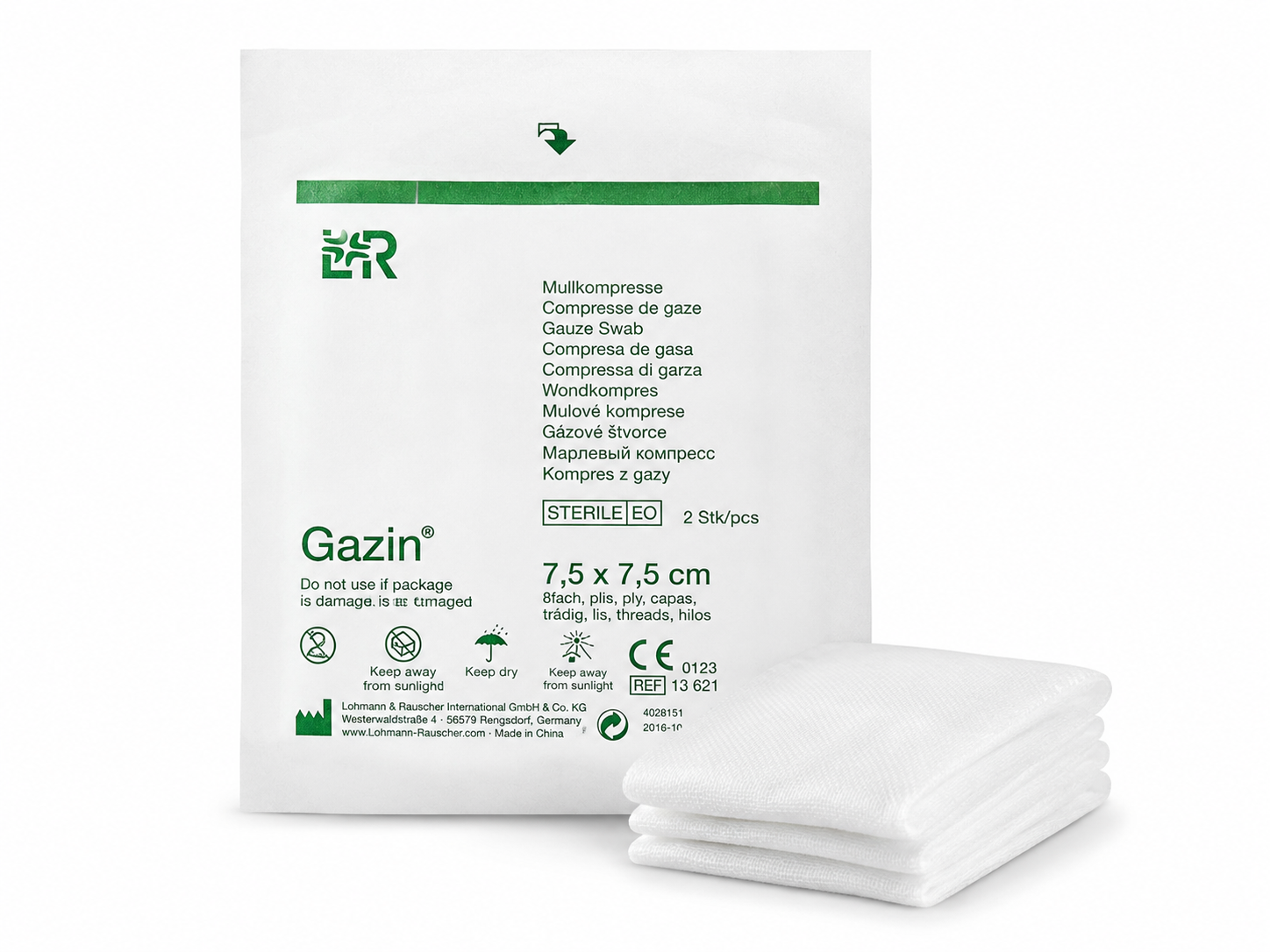 Gazin® Mullkompressen 7,5 cm x 7,5 cm
