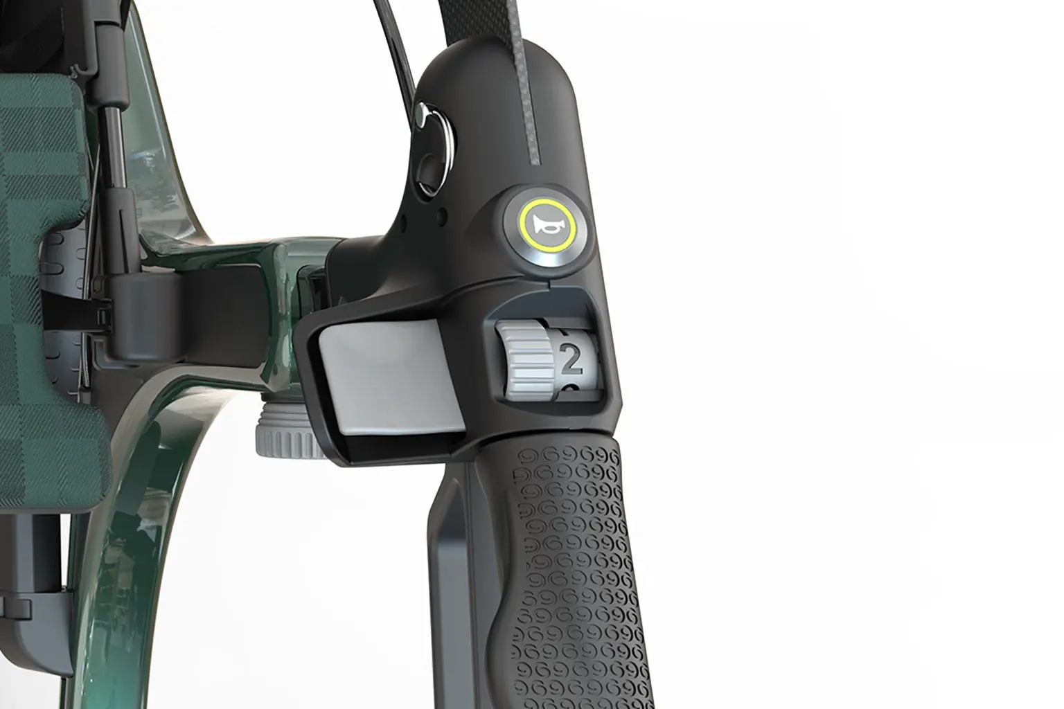 Detail Ansicht vom Antrieb des ello Elektro-Rollator 
