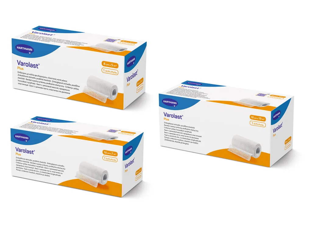 Varolast® Plus Zinkleimbinden von Paul Hartmann Verpackungen Varoladt Plus, drei Größen