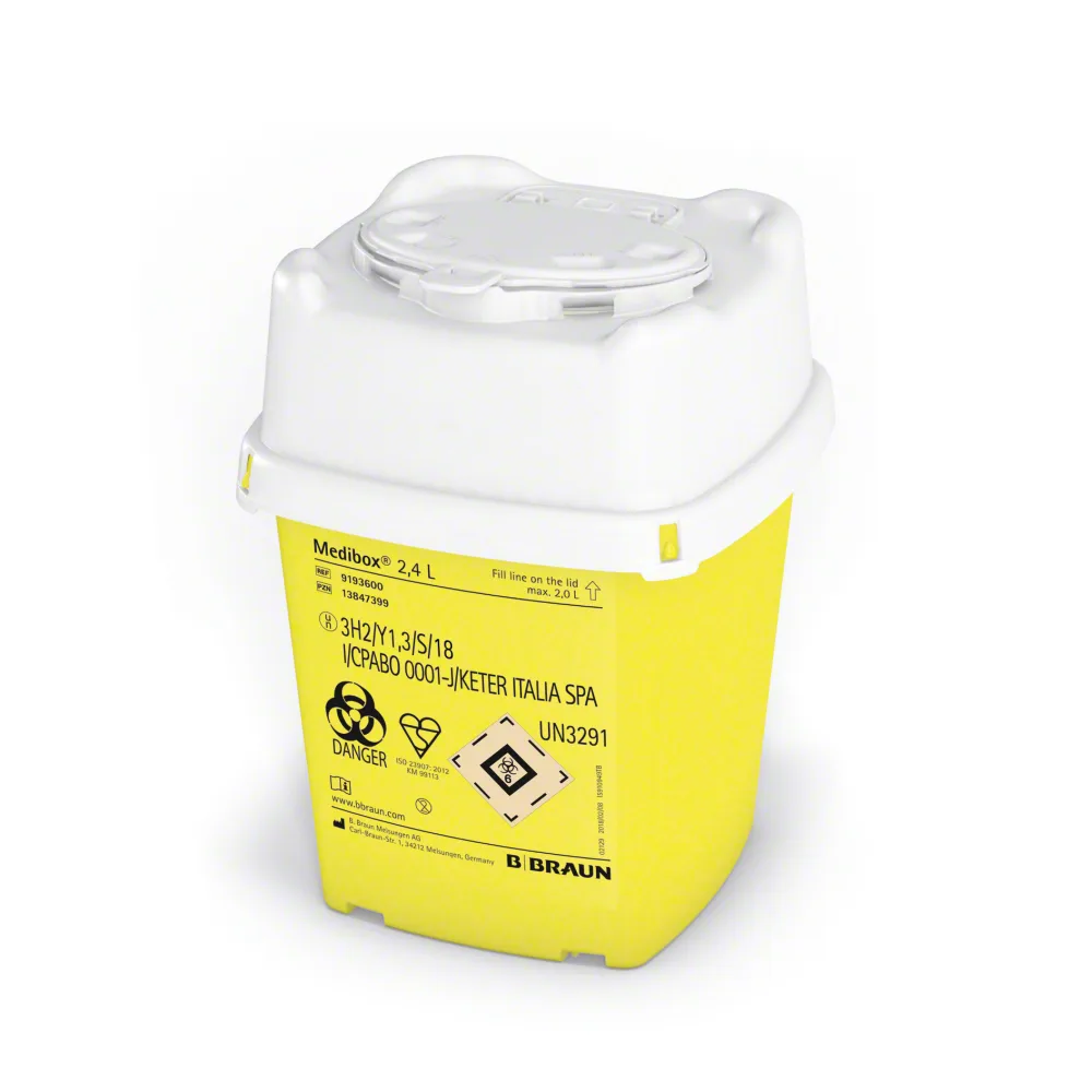 B. Braun Medibox® Kanülenabwurfbehälter 2,4 Liter B. Braun Medibox® Kanülenabwurfbehälter 2,4 Liter