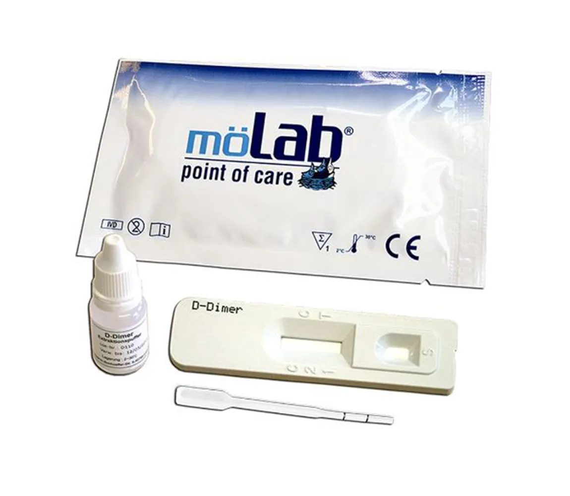 mö-quick D-Dimer Testkassette mit Zubehör zur professionellen Gerinnungsdiagnostik