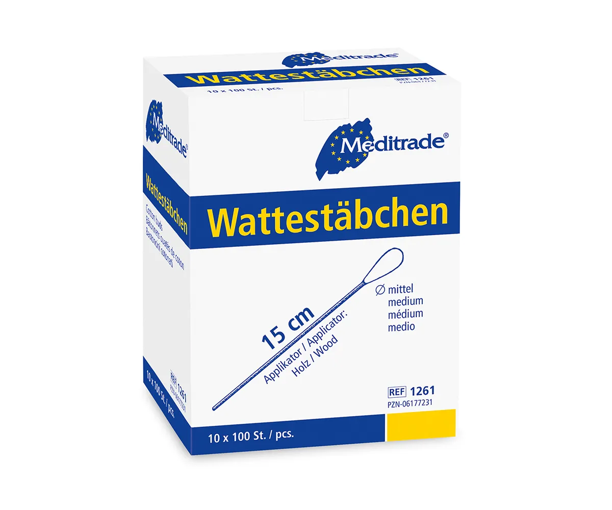 Meditrade Wattestäbchen Holz, unsteril