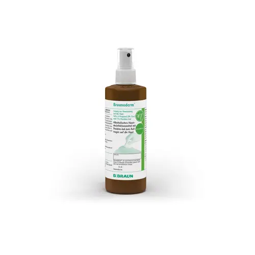250 ml: B. Braun Braunoderm Hautdesinfektion ungefärbt, 250 ml Sprühflasche