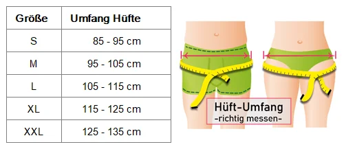 Größen Unelastische Bandage zur Stabilisierung des Beckens Größentabelle Bort Symphysengürtel 102700