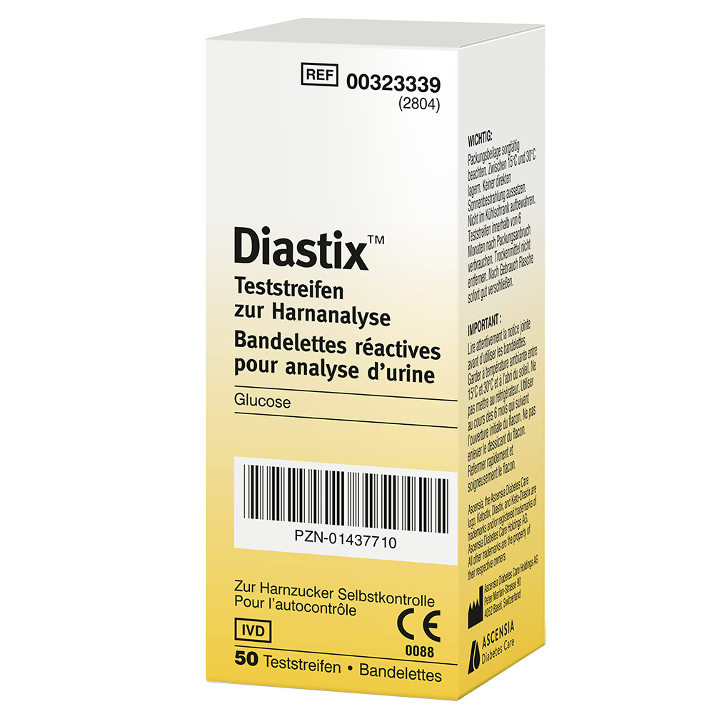 Bayer Diastix Urinteststreifen zur Bestimmung des Zuckerwerts im Urin