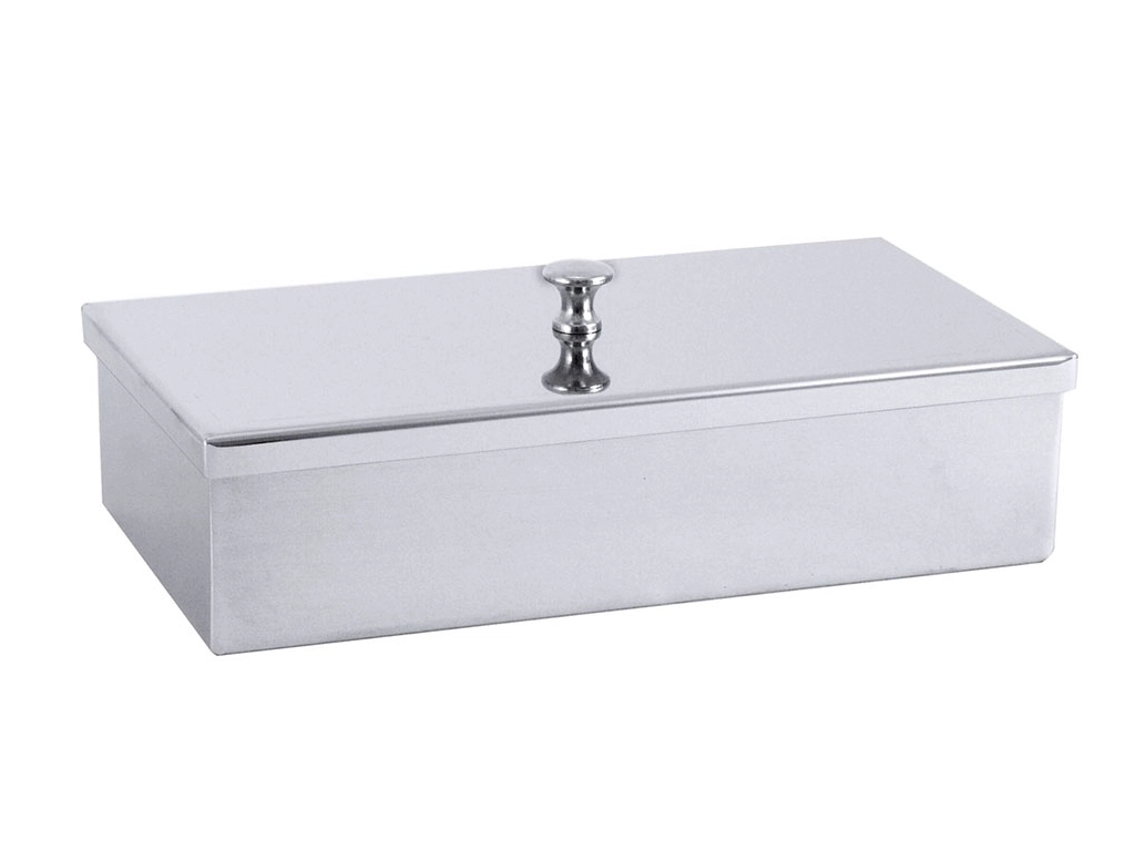 Edelstahl Instrumentenschale mit Knopfüberfalldeckel