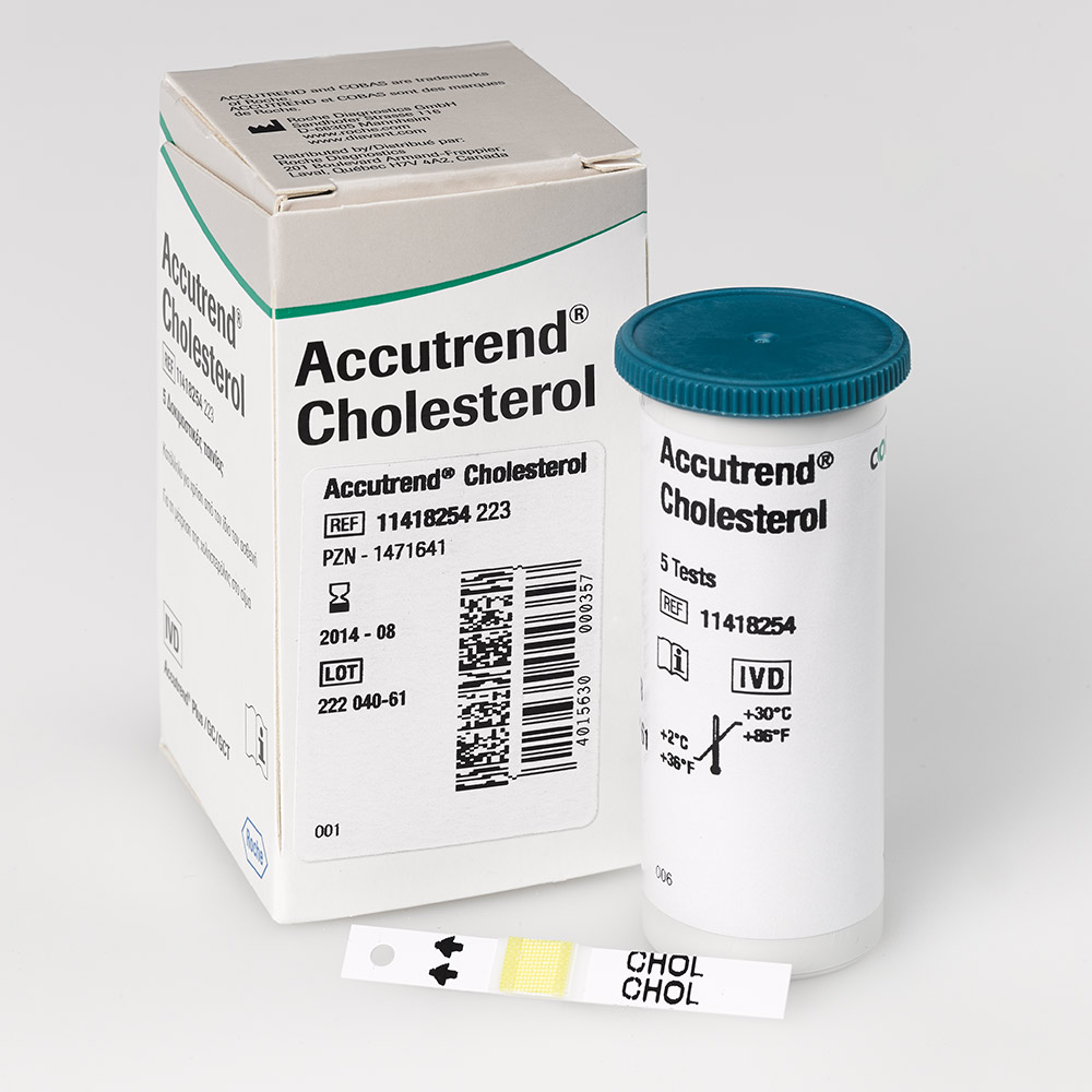 Accutrend Cholesterol Teststreifen Packung zur Bestimmung des Cholesterinspiegels