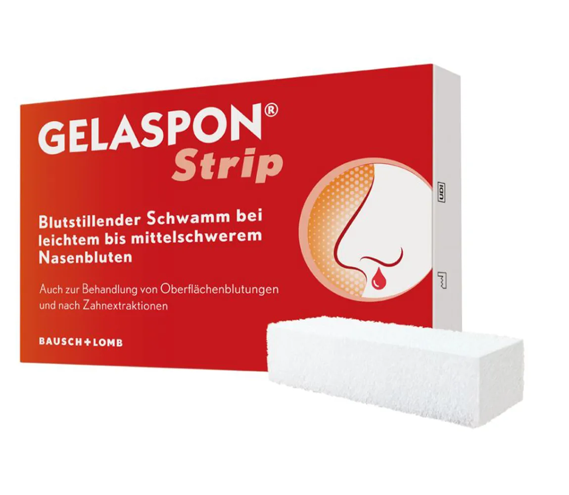 Gelaspon Strip steriler Gelantineschwamm zur Blutstillung bei Nasenbluten und kleinen Wunden
