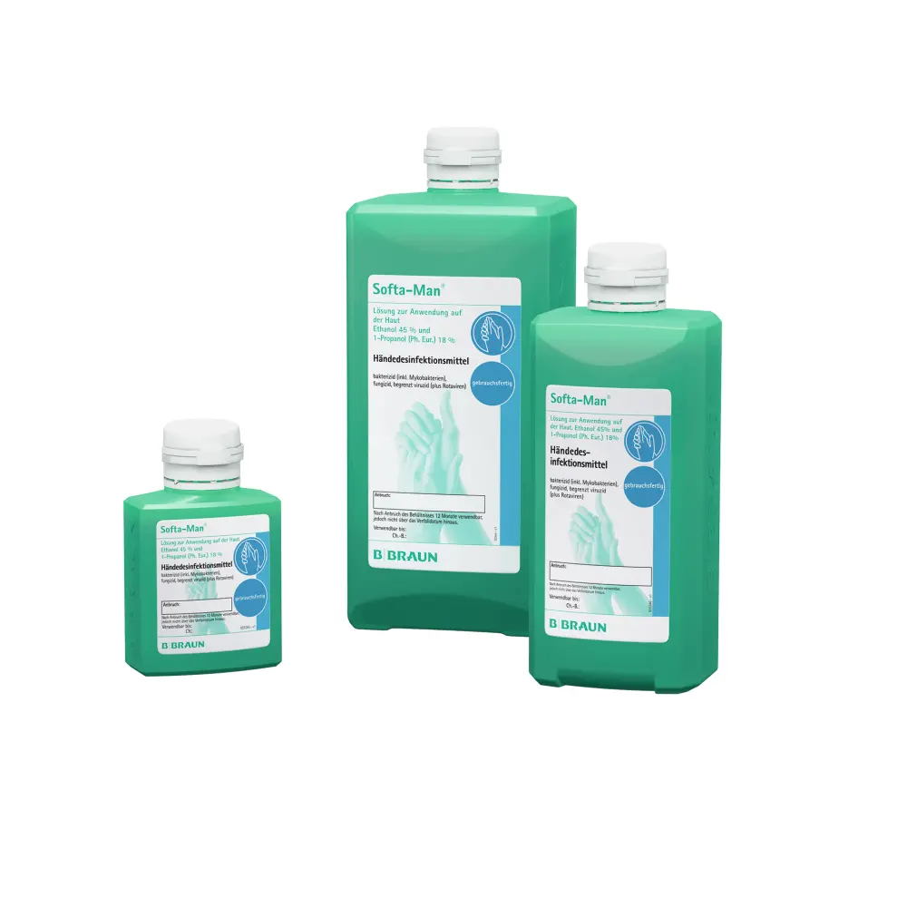 B. Braun Softa-Man Händedesinfektion als 100-ml-, 500-ml- und 1000-ml-Flasche