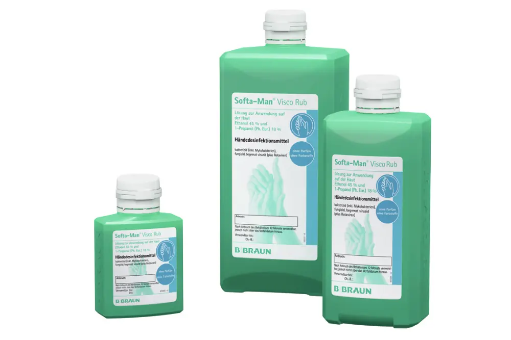 B. Braun Softa-Man ViscoRub Händedesinfektion als 100-ml-, 500-ml- und 1000-ml-Flasche