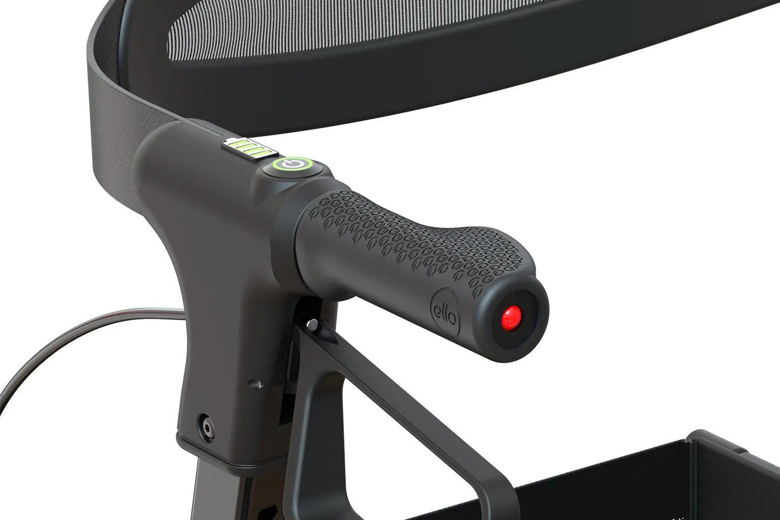 Griff mit Akkuanzeige des ello Elektro-Rollator