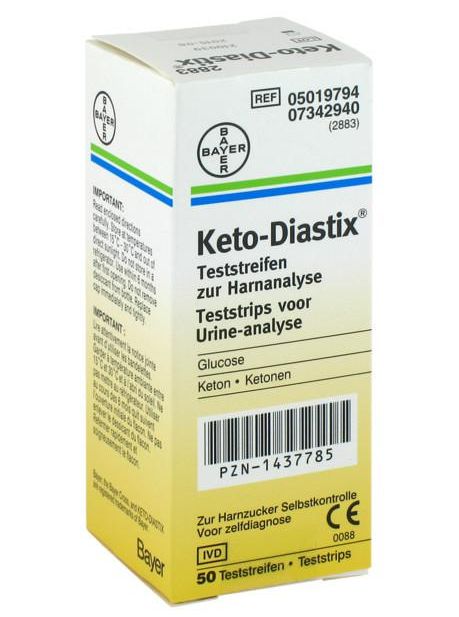 Bayer Keto-Diastix Urinteststreifen Dose zur Bestimmung von Zucker und Ketonen