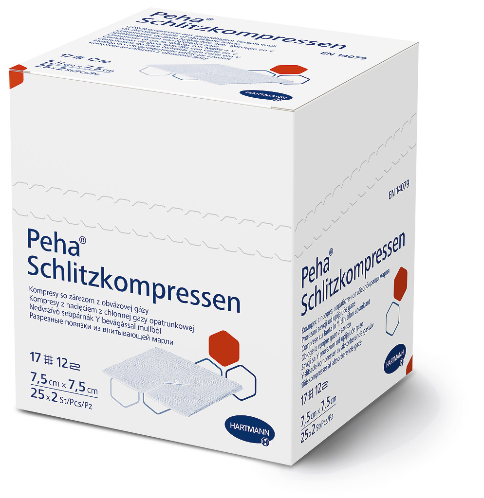Hartmann Peha Schlitzkompressen, steril, 12fach