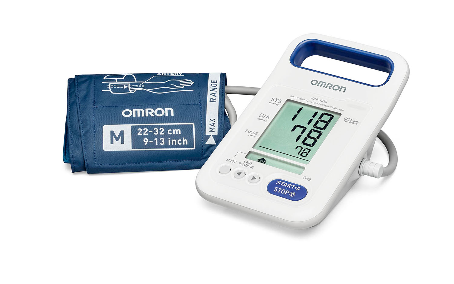OMRON EVOLV kabelloses All-in-One Oberarm-Blutdruckmessgerät mit OLED-Display